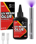 60g UV Resin Kit With Rechargeable Light Pro Grade Bonding System Fast 5 Second Cure Crystal Clear Glue product image