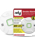10 Year Sealed Battery Smoke Alarm With RealAlerts Voice Guidance And Led Status Ring For Clear Fire Protection And Low False Alarms In Every Room At A Glance For Whole Home Peace Of Mind shown with packaging