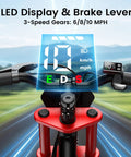 Kid Friendly Electric Balance Bike With 200W Motor Three Speed Modes Up To 10 MPH For Ages 3 To 6 12 Inch Pneumatic Tires LED Taillight Drum Brake UL 2272 Certified Black handlebar LED display and brake lever
