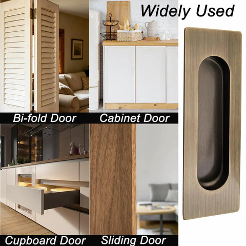 Slick And Hella Sturdy 4.7 Inch Rectangle Recessed Door Handles With Comfortable Oval Finger Flush Pulls For Barn And Sliding Pocket Doors Rust Resistant Stainless Steel Set Of Two on various door types