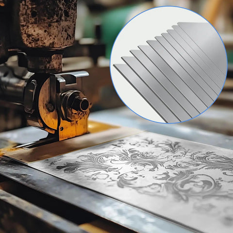 10 Pcs Rectangular Shim Stock Assortment Set Pro Grade 0.004 Inch Thick, 6.1 Inch Long By 0.98 Inch Wide, 304 Stainless Steel Silver Shims