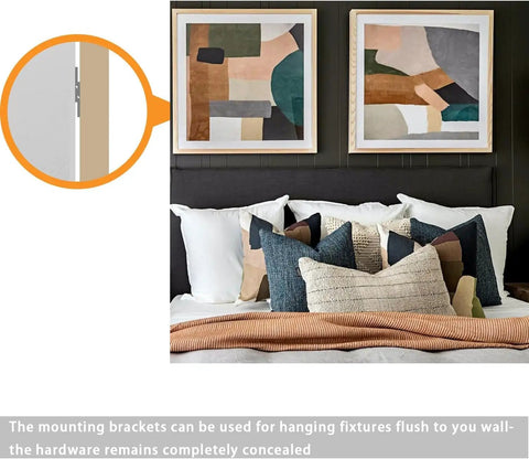 Built Tough Twelve Inch French Cleat Wall Mounting Kit with complete screws used for hanging artwork flush on the wall.