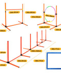 Dog Agility Training Set For Backyard And Indoor Use 4 Piece Obstacle Course with jump hurdle and weave poles. PVC material.