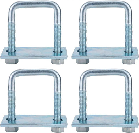 Heavy Duty Leaf Spring Clamp Kit Fits Up To 3 Inch Wide Springs Locks Leaves Tight For Super Axle Torque Control And Sturdy Suspension Stability, 4 Pack, steel clamps