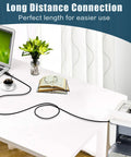 Tough As Nails 10Ft Usb A To B Male Cable Cord Plug And Play Data Sync Wire connected between laptop and printer on a desk.