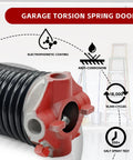 Heavy Duty Garage Door Torsion Spring Set 0.243 Inch Wire, 2 Inch ID, 28 Inch Length For 7 Or 8 Foot Doors, black coated close-up