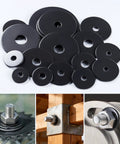 Tough As Nails 300 Pack M6 Flat Washers Made From Black Oxide 304 Stainless Steel, various sizes for screws and bolts.