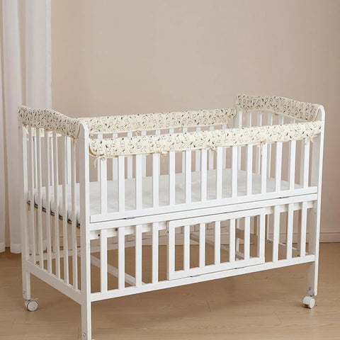 Breathable Cotton Gauze Bed Rail Teething Protector For Baby Crib Sides Friction Reducing Guard Cover To Shield Sensitive Gums
