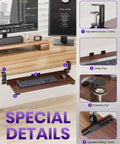 Under Desk Keyboard And Mouse Tray In Walnut Finish A Spacious 20 By 11 Point 8 Inch Board For Space Saving And Ergonomic Comfort For Your All Day Home And Office Setup, with adjustable double C-clamp