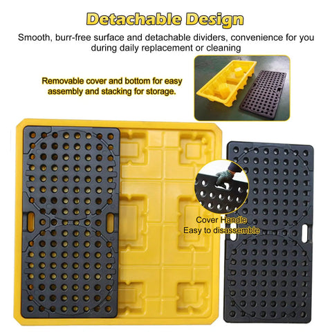 Heavy Duty Two Drum Spill Containment Pallet Built Rock Solid With Hdpe And Straight Up Leak Seals Designed For Tough Crews This Modular Secondary Sump Tray Eases Handling Features Forklift Pockets A Fast Drain And Pop Off Grating Deck