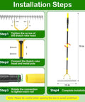 Installation steps for assembling Thatch Rake For Lawns 15 Inch Dethatcher With Heavy Duty Steel Tines Removes Dead Grass And Thatch.