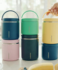 Slick Rugged Badass 25 Oz Double Wall Vacuum Insulated Food Storage Jar With Wide Mouth Leak Proof Lid Keeps Your Grub Scalding Hot Ten Hours Or Ice Cold Sixteen Hours Matte Black, displayed in various colors.