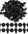 Black 100 Pcs 10Mm Nylon Clips For Bumper And Fender Retainers Push Type Rivet Fasteners for Honda Acura with close-up.