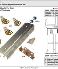 Twin Wheel Bypass Sliding Door Hardware Kit For Doors 1 3 8 Inch Thick, 75 Pound Capacity, Residential Grade Top Hung Track System With Aluminum Fascia And Hi Lite Design To Hide Blemishes, 48 Inch Length.