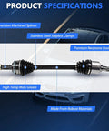 Front CV Axle Shaft Assembly For Toyota Corolla 2009-2018 1.8L L4 FWD with stainless steel clamps and neoprene boots
