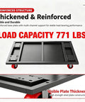 Beefy Heavy Duty Platform Cart And Dolly With Hand Truck Style 771 Lbs Load Capacity 39.3 In Long By 23.6 In Wide By 33.4 In High Reinforced Steel Frame And 6-Inch PU Brake Casters For Easy Warehouse Moving, reinforced steel base