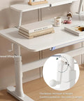Badass Height Adjustable Standing Desk With Manual Crank Drawer And Removable Bookshelf For A Dope Home Office Setup Ergonomic Workstation showing crank mechanism