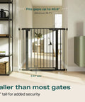 36 Inch Extra Tall Baby Gate For Stairs And Doorways Adjustable 29.7 To 40.6 Inch Wide Pressure Mounted Auto Close Gate