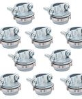 Ten Pack Three Quarters Inch Clamp Type Cable Connectors For Metallic Conduit To Protect Cables Silver Zinc Alloy Construction