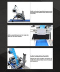 Straight Up Efficient 110V Quick Setup Automatic Desktop Conveyor Bottle Labeler Pro With Smart Touch Screen Display For Round Cosmetics Beverages And Grocery Stock, multi-rod positioning system for precise labeling.