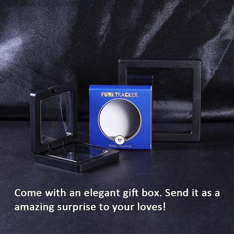 Curved Titanium Pro Grade Piercing Kit display in elegant blue gift box with insertion taper, ASTM F136 hypoallergenic cartilage jewelry