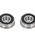 Ten Pack Flanged Bearings One Half Inch Bore And One And One Eighth Inch Outer Diameter For Wheel Hubs Beefed Up Heavy Duty Replacement For Wheelbarrows Garden Carts And Hand Trucks With Secure Flange And Smooth Rolling, two steel bearings