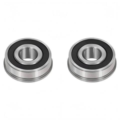 Ten Pack Flanged Bearings One Half Inch Bore And One And One Eighth Inch Outer Diameter For Wheel Hubs Beefed Up Heavy Duty Replacement For Wheelbarrows Garden Carts And Hand Trucks With Secure Flange And Smooth Rolling, two steel bearings