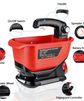 Milwaukee 18V Compatible Salt And Seed Spreader Handheld Fertilizer Spreader with 3.7L Capacity, showing components and features.