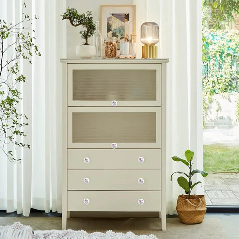 Ceramic Hand Painted Flower Drawer Knobs Set With Old School Vintage White Floral Cabinet Pulls on dresser drawers