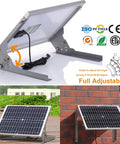 20W 12V Solar Battery Charger Maintainer With Smart MPPT Controller Waterproof 20 Watt Solar Panel Kit mounted on bracket