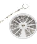 Screw Nut Assortment Kit With 600 Pieces Stainless Steel Mini Screws And Nuts, 12 Size Options, circular case, tool attached