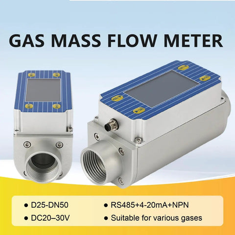 Hella Precise Compact Digital Inline Mass Flow Sensor For Multiple Gases And Water Straight Up Reliable Heat Flow Meter with display.