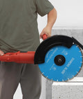 Heavy Duty 14 Inch Circular Concrete Saw With 3000 Watt Electric Motor being used on concrete block.