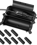 Nine Pack Outdoor Extension Cord Safety Covers IPX4 Waterproof Connection Protector Weatherproof Electrical Box for Outdoor Plugs in black