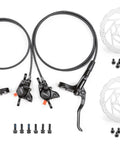 MT200 Hydraulic Disc Brake System Upgrade Kit With SM-RT56 160x180mm Rotors Left Front 800mm Cable Right Rear 1500mm Cable