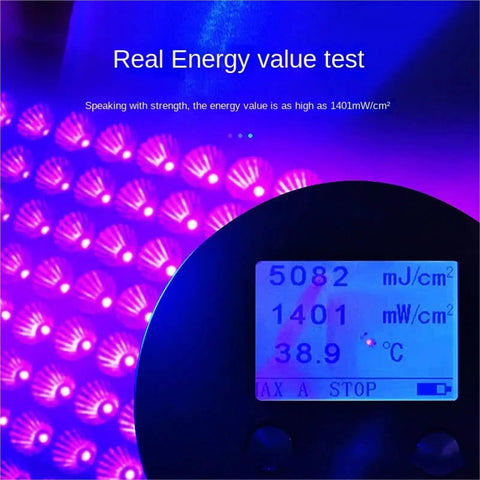 Built Tough 2000W Led Uv Curing Lamp That Hits Hard For Fast Resin Curing And Gel Polish Drying With 365Nm To 405Nm Range For Quick Print Shop Setup energy value test display.