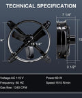 14 Inch Gable Mount Attic Fan With Adjustable Thermostat For Home Shed Garage And Portable Building No Fuss High CFM