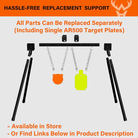 AR500 Steel Target System Three Eighths Inch Thick Heavy Duty Complete Shooting Targets With Stand and replacement parts