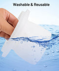 Hand holding one of Six Pack Replacement Filters For Dustbuster QuickClean Cordless Handheld Vacuum HNVC215B10 Fits HNVCF10 in water
