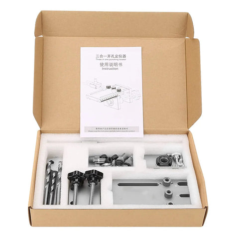 Top Notch FtVogue Dowelling Jig Made From 6061 Aluminum Alloy, Self Centering Drill Guide With 6 Mm 8 Mm And 10 Mm Bushings Perfect For Woodworking Joinery Projects Adjustable Capacity From 10 Up To 180 Mm Thick Boards, boxed kit with drill bits and manual