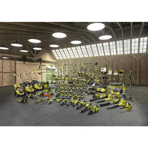 Various power tools displayed in a workshop, including an 18V SDS Rotary Hammer Tool Only With LED Light, Four Modes.