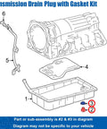 Diagram of 12 Piece Transmission Drain Plug With Gasket Kit For Toyota And Lexus Vehicles M10 1 5 Thread Blue Zinc Plugs