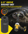 22mm Harmonic Balancer Socket, 1/2 Inch Drive, used with impact wrench on engine crank bolt