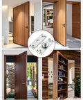 Concealed 360 Degree Pivot Door Hinge Set Built Tough In Stainless Steel, Heavy Duty Commercial Grade Door Hardware With Silent Rotation For Doors Up To 220 Lbs, Double Bearing System For Smooth Quiet Open And Close on wood pivot door