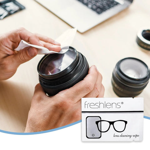 Freshends lens cleaning wipes packet; 50 soft, lint-free pre-moistened towelettes for eyeglasses, cameras and phone screens