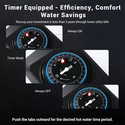 Timer settings for Hot Water Recirculating Pump Kit for Tank Water Heater Is a Total Game Changer That Delivers Instant Heat.