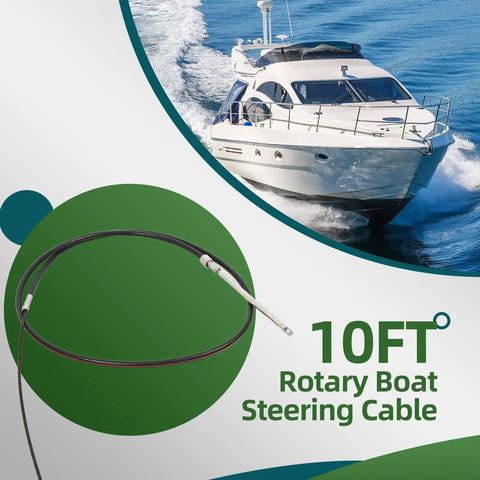 10Foot Rotary Boat Steering Cable For Outboard Motors SSC6210 Compatible With M66X10 Fastconnect Systems Replacement Part