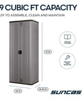 72 Inch Tall Resin Garage Organization Storage Cabinet Freestanding Utility Closet With Shelving For Garden Supplies Paint Cans And Outdoor Tools Lockable Platinum Finish Built Tough And Rust Resistant front view