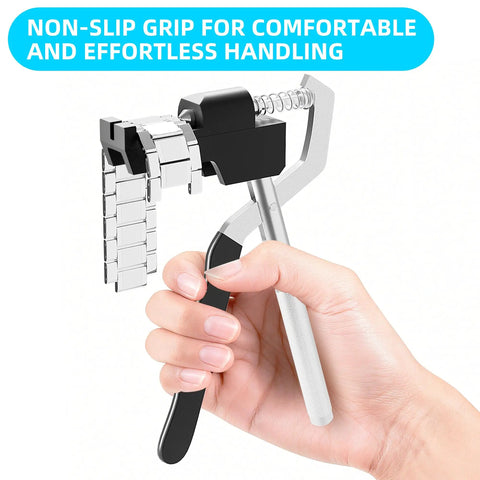 Handheld Watch Band Pliers Set For Stainless Steel Links Remover Tool With Adjustable Bracelet Length Includes Hammer And 3 Interchangeable Punches In Pouch