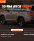 Toyota Highlander featuring All In One Front And Rear Brake Kit With Drilled And Slotted Rotors And Ceramic Pads for specific models.
